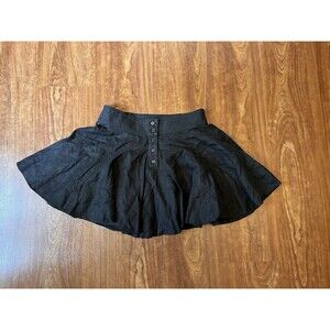 J.Crew Button-up Flare Mini Skirt Black Linen NWT Women's Size 2